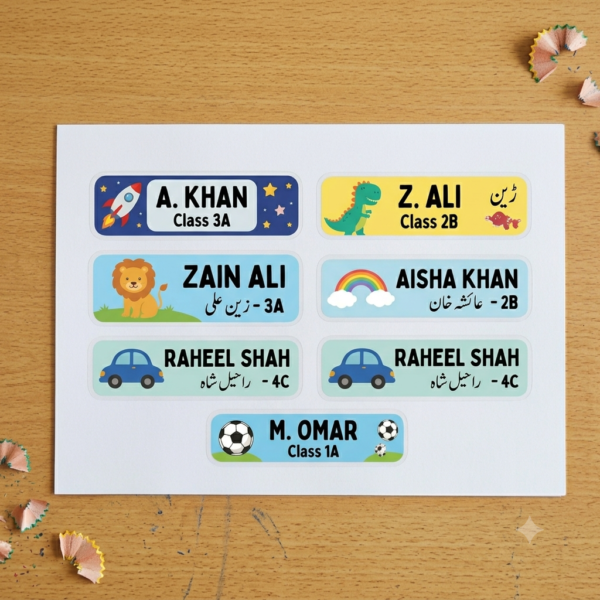 Personalized Kids Name Stickers | Waterproof School & Toy Labels