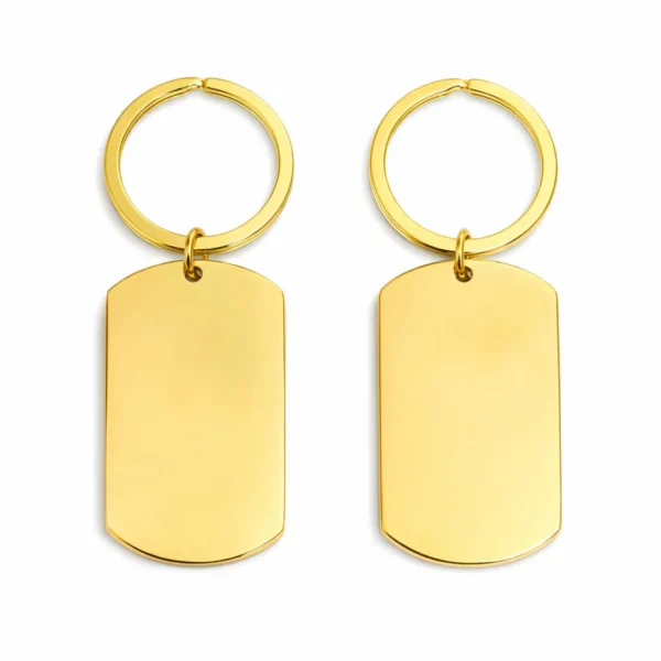 Premium Stainless Steel Dog Tag Keychain for Men | Luxury Engraving Key Ring