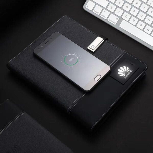Premium Wireless Charging Portfolio Organizer | Executive Business Folder with Power Bank