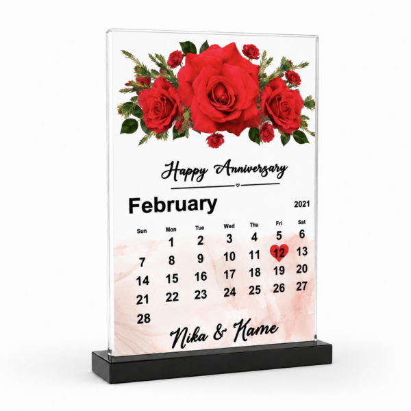 Personalized Happy Anniversary Acrylic Frame – Custom Photo, Names & Date