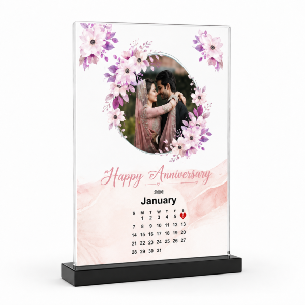 Personalized Happy Anniversary Acrylic Frame – Custom Photo, Names & Date