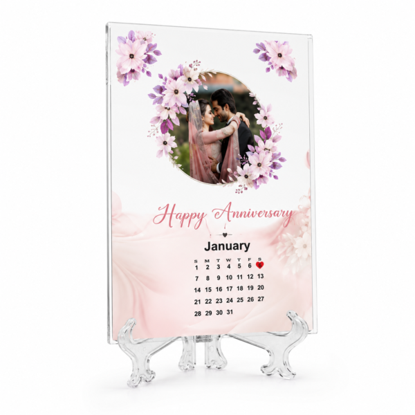 Personalized Happy Anniversary Acrylic Frame – Custom Photo, Names & Date