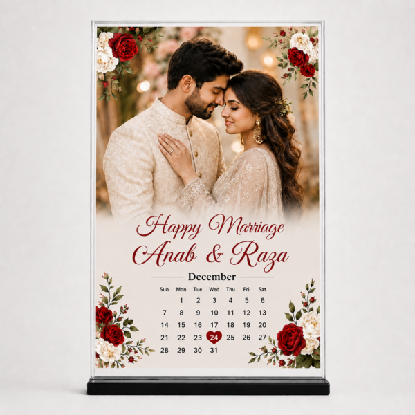 Happy Marriage Personalized Acrylic Photo Frame