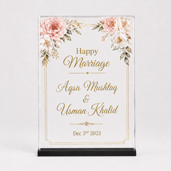 Happy Marriage Personalized Acrylic Photo Frame