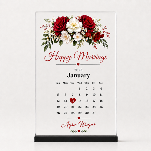 Happy Marriage Personalized Acrylic Photo Frame