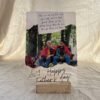 Dear Dad personalized letter and photo acrylic frame with floral design