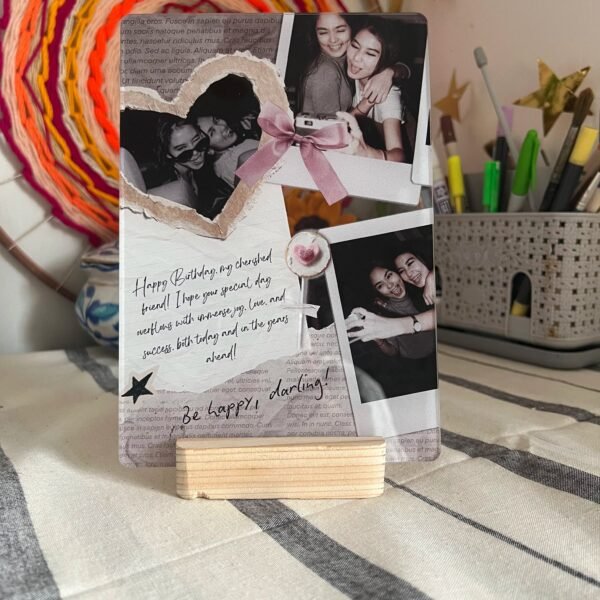 Happy Birthday Heart Collage Personalized Acrylic Frame