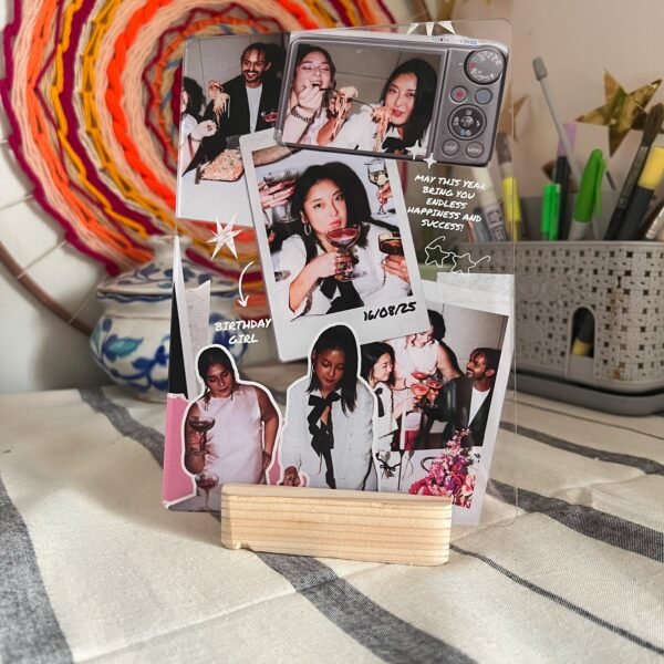 Birthday Girl Party Collage Personalized Acrylic Frame