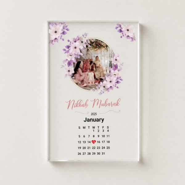 Personalized Nikah Mubarak Acrylic Wall Frame – Custom Couple Photo & Name