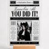 Graduation News Vintage Newspaper Plaque - Close-up Vintage newspaper graduation acrylic plaque close-up with black and white photo