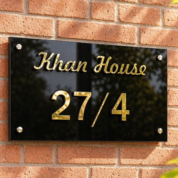 Stylish Black House Name Plate