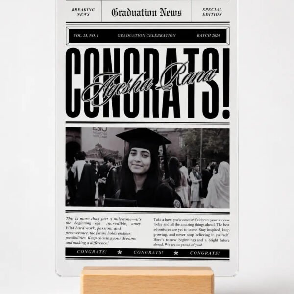 Congrats Bold – Oversized Headline Graduation Acrylic Plaque