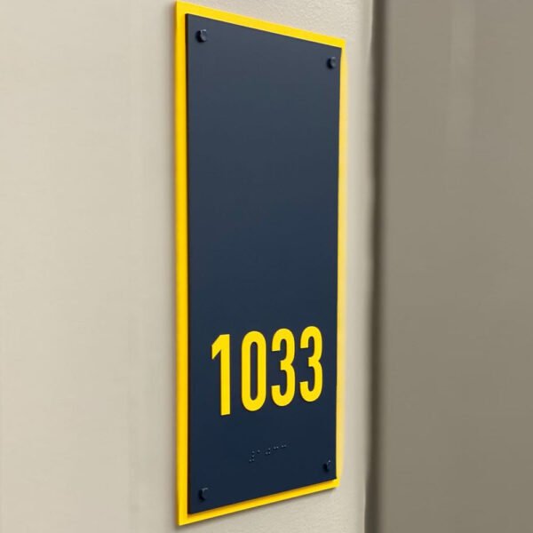 Yellow Black Vertical House Name Plate