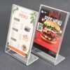 Custom Acrylic Menu Display Stand Clear acrylic menu display stand with printed restaurant menu cards