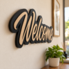 Custom 3D Acrylic Welcome Wall Sign Custom 3D acrylic welcome wall sign with black and wood finish