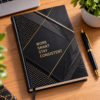 Luxury Black & Gold UV Spot Printed Diary Luxury black and gold UV spot printed diary with geometric cover design