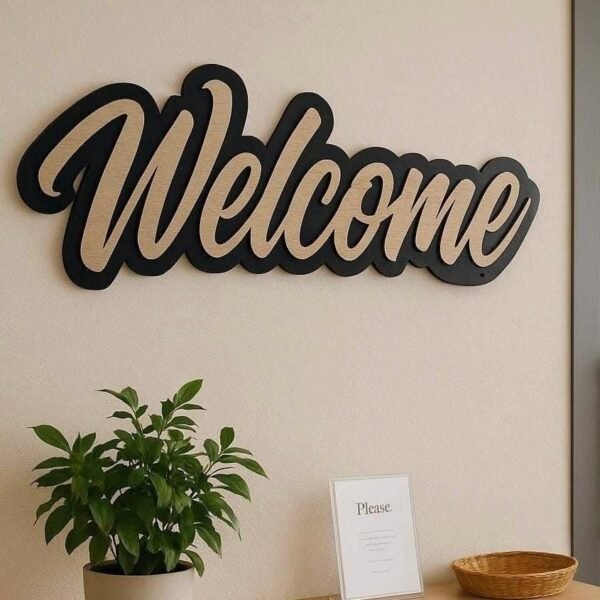Custom 3D Acrylic Welcome Wall Sign Custom 3D acrylic welcome wall sign with raised black lettering