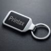 Fiber Laser Marked Metal Keychain Fiber laser marked metal keychain with custom Printax logo engraving