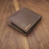 WhatsApp Image 2026-10-06 at 7. Personalized engraved brown leather wallet with custom Printax logo