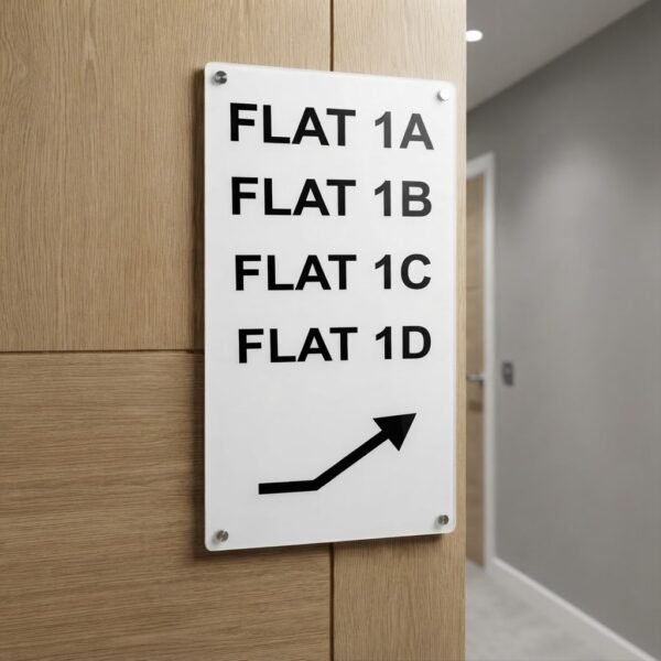 Customized UV Printed Acrylic Signboard for Apartments & Buildings