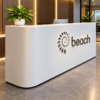 Custom 3D acrylic reception desk sign with raised logo