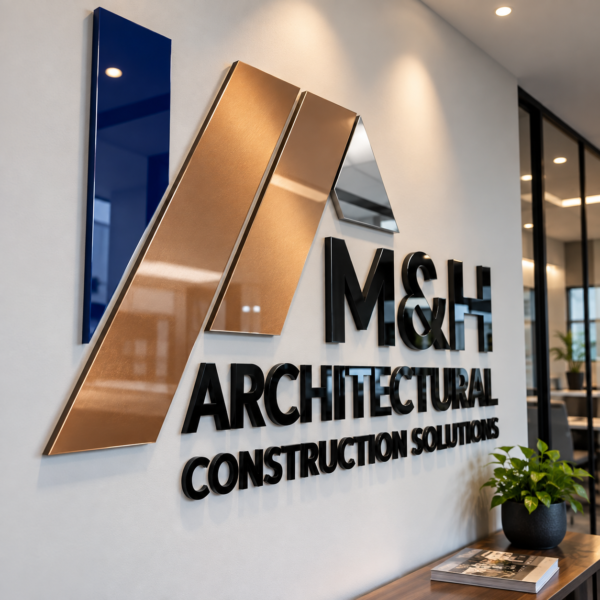 Custom multi-color 3D acrylic wall sign with raised lettering